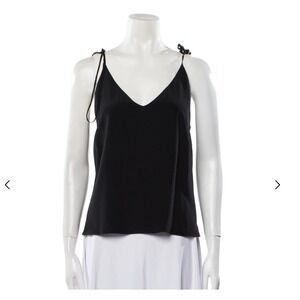 Alexis 100% Silk Tie Shoulder Camisole Top Black Size S